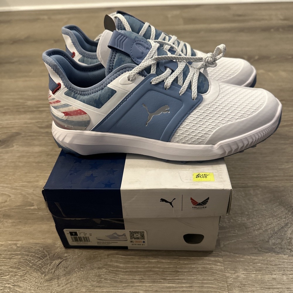 Puma Mens Ignite Elevate Volition Spikeless Golf Shoes - White/Allure - Size 7